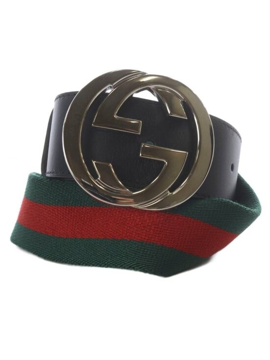 Gucci Sherry Line Interlocking Belt 80 32 Green Red main image 7
